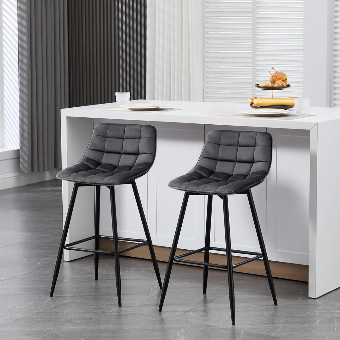 WOLTU Barhocker BH143dgr-2 2er Set Designer Barstuhl Hocker Tresenhocker Bistrohocker mit Fussstütze