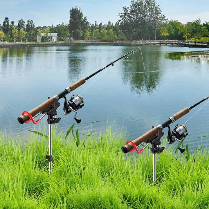 Leeko Rutenhalter, Angelrute Halter 2 Stück Edelstahl Universal Ruten Ständer 360°Verstellbar Angelr