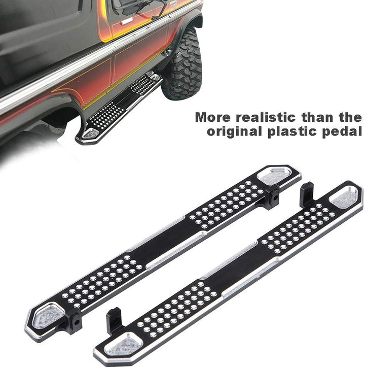 Dilwe 2 Stücke RC Auto Simulation Aluminiumlegierung Pedalplatte Fussplatte Ersatzteile für TRX-4 1: