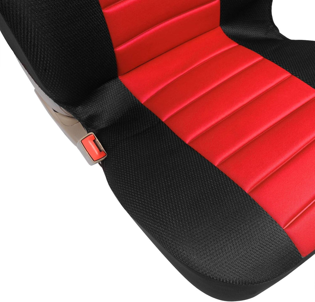 WOLTU AS7257-7 7er Sitzbezüge Auto Einzelsitzbezug universal Grösse, Komplettset, rot, Rot