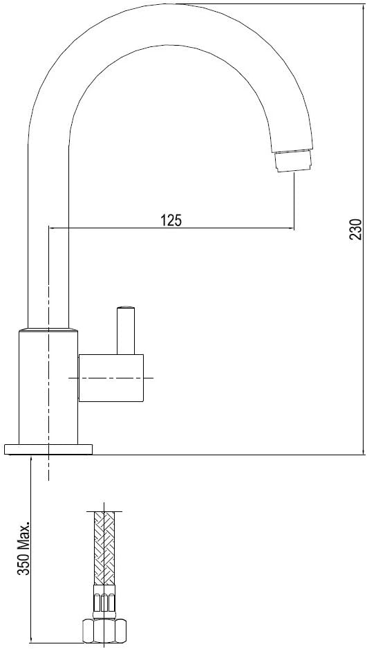 Grünblatt Bad Kaltwasser Standventil Armatur Wasserhahn Badarmaturen armaturen mit Anschlussschlauch