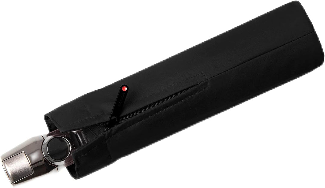 Knirps Taschenschirm T Duomatic „Black Edition“ – Faltbar – Sturmfest – Auf-Zu-Automatik – Windproof