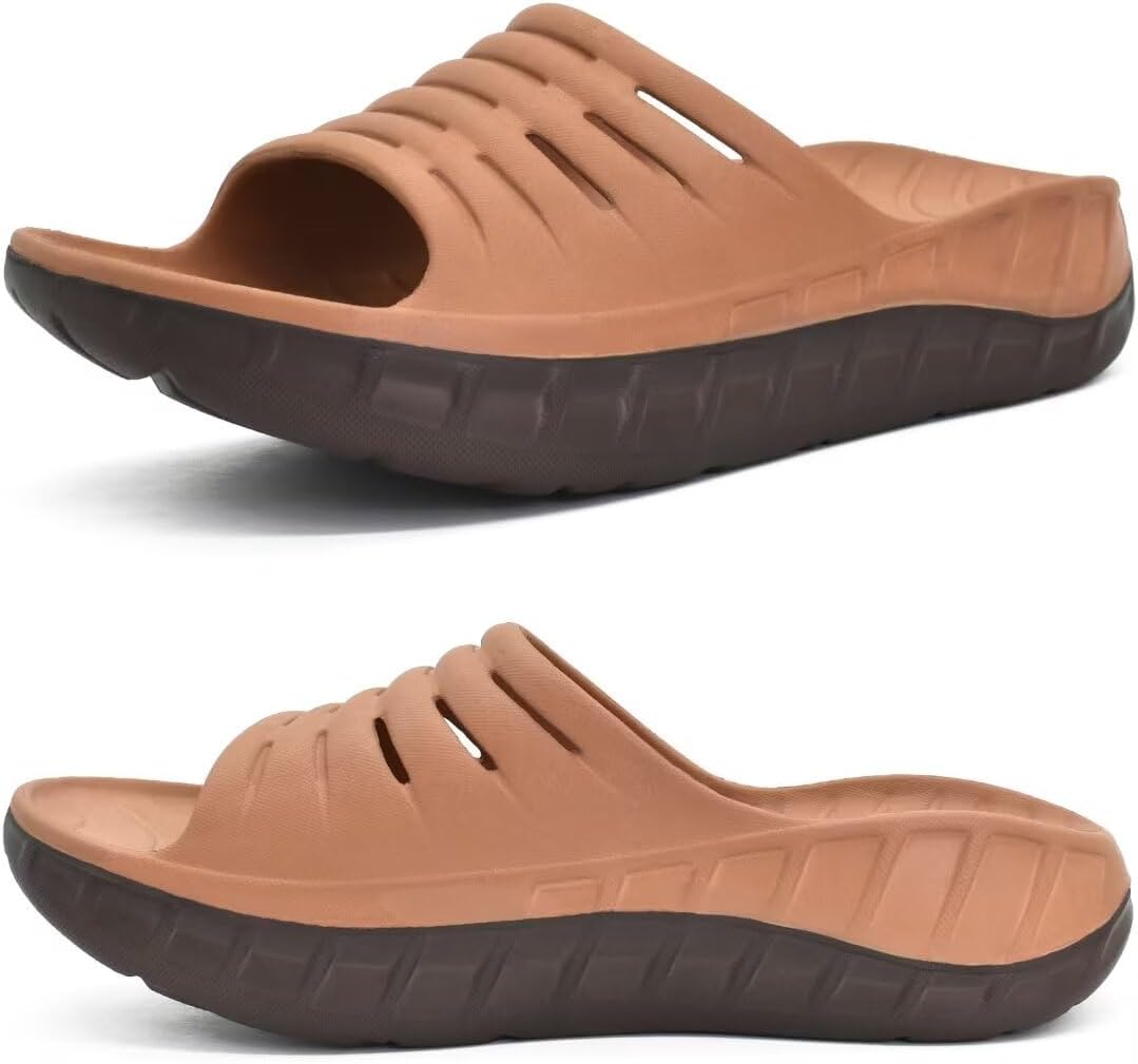 KuaiLu Recovery Sandalen Herren Bequeme Plantarfasziitis Schlappen Orthopädische Offene Zehen Männer