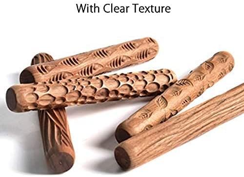 Bmocoen 5 Stücke Töpfer Werkzeuge Hand Rollen für Ton Ton Stempel Ton Roller