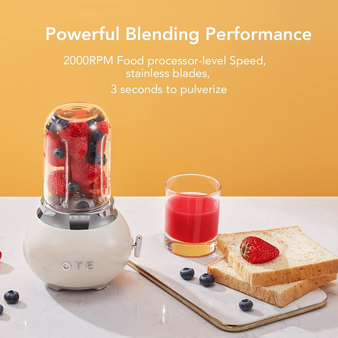 OTE Tragbarer Persönlicher Standmixer, Multifunktion Mixer Edelstahlgehäuse und 400 ml Fruchtmixer m