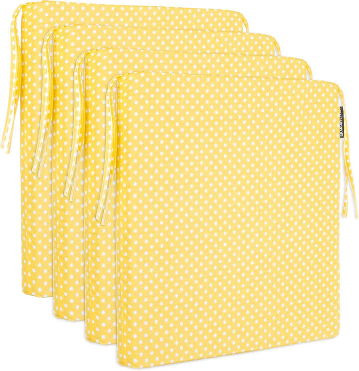 Brandsseller Sitzkissen Punkte 4er-Set ca. 40x40 cm mit Klettverschluss Stuhlauflage Sitzauflage 4 K