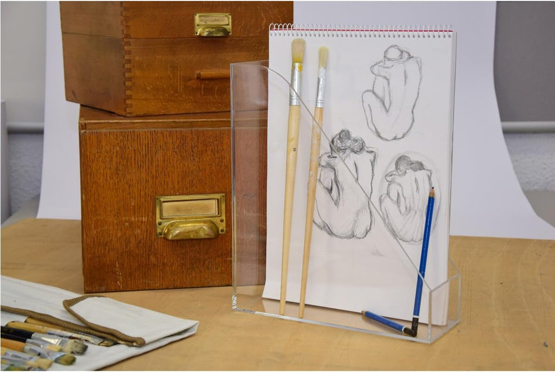 MAUL Stehsammler aus Acryl | Schreibtisch Organizer für Papier, Block und Zeitschriften bis DIN A4 |