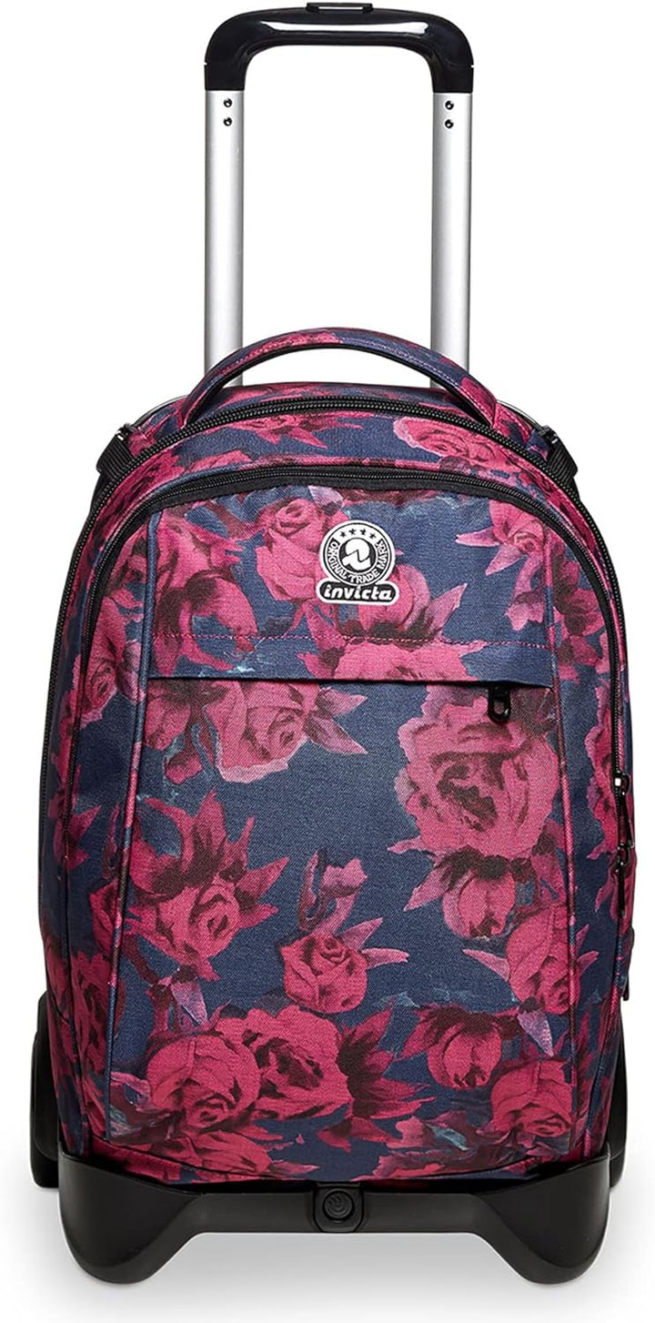 Invicta TROLLEY, Rucksack mit Trolleyfunktion, 3 in 1, Schulranzen mit Rollen, Abnehmbarer Rucksack,