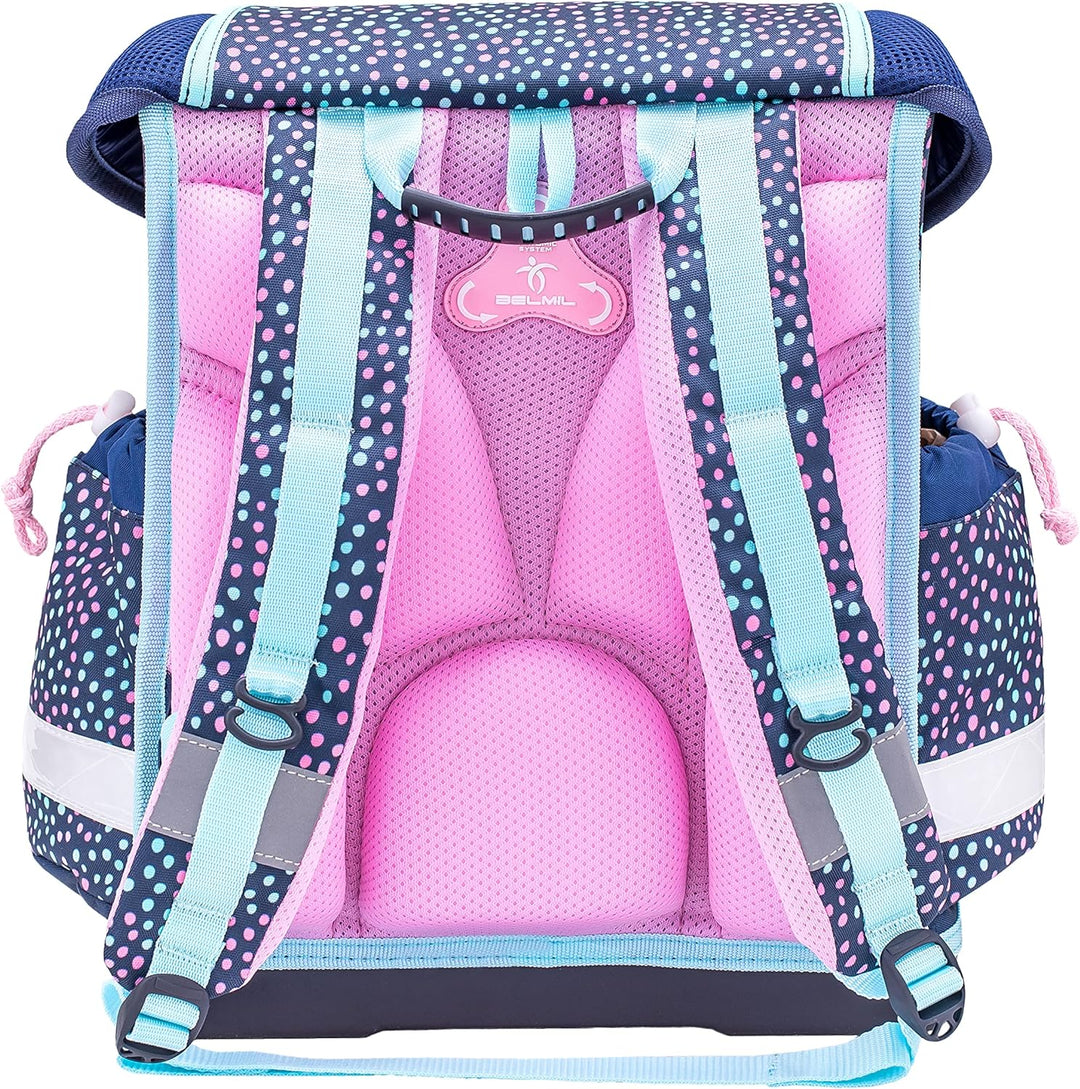 Belmil Schulranzen Set 5 - teilig ergonomischer Schulranzen Mädchen 1. klasse 2. klasse 3. klasse -