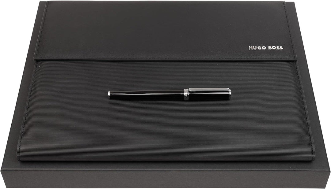 Hugo Boss Schreib-Set HPFP210A (Füllfederhalter & Schreibmappe A4) | Geschenkbox