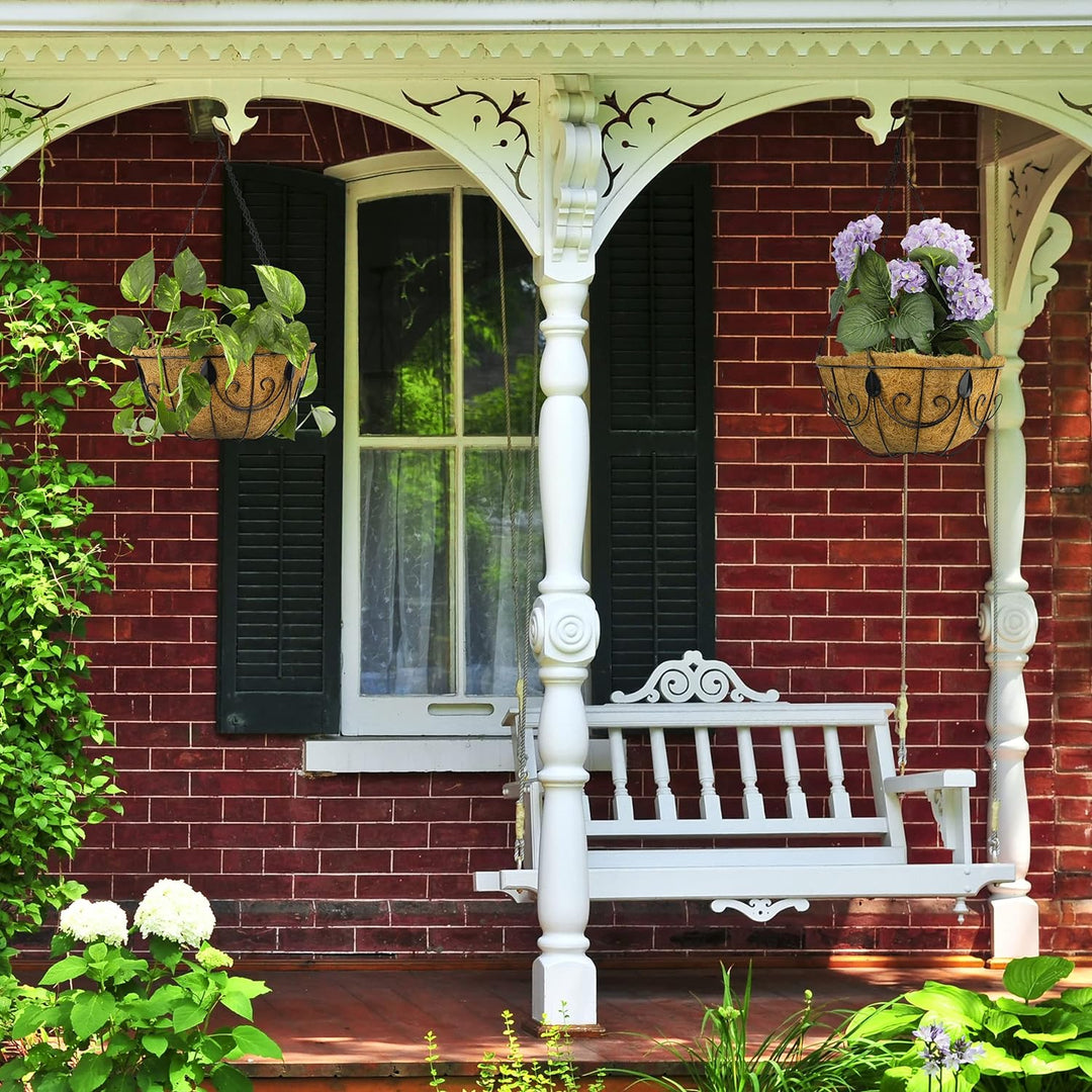 Relaxdays Hängekorb 3er Set, Kokos, Blumenampel mit Kette, 35 cm Durchmesser, je Pflanzenhalter 10 L