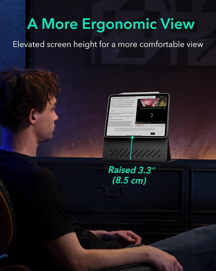 ESR für iPad Air 13 Zoll M2 Hülle (2024), Drehbare Hülle mit Abnehmbarer Magnetabdeckung, Ständer im