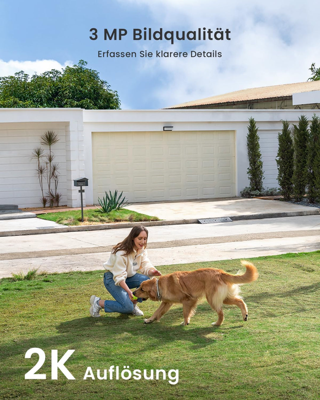 ieGeek 2K (Type-C) Überwachungskamera Aussen Akku Kabellose mit Solarplatten, 5200mAh Akku Kamera Üb