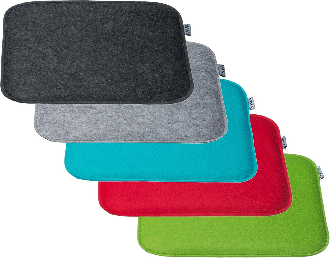 Brandsseller Sitzkissen Filz Eckig 6er Set 35x35x2 cm Stuhlkissen Sitzpolster Auflagen Bordeaux, Bor