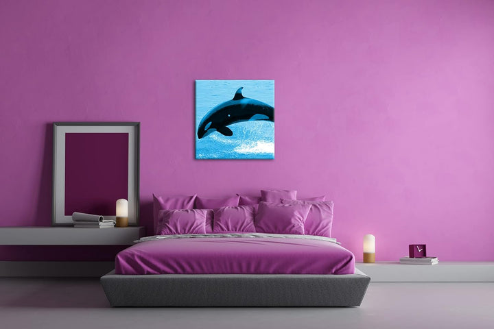 deyoli verspielter Orca Format: 70x70 Effekt: Zeichnung als Leinwandbild, Motiv auf Echtholzrahmen,
