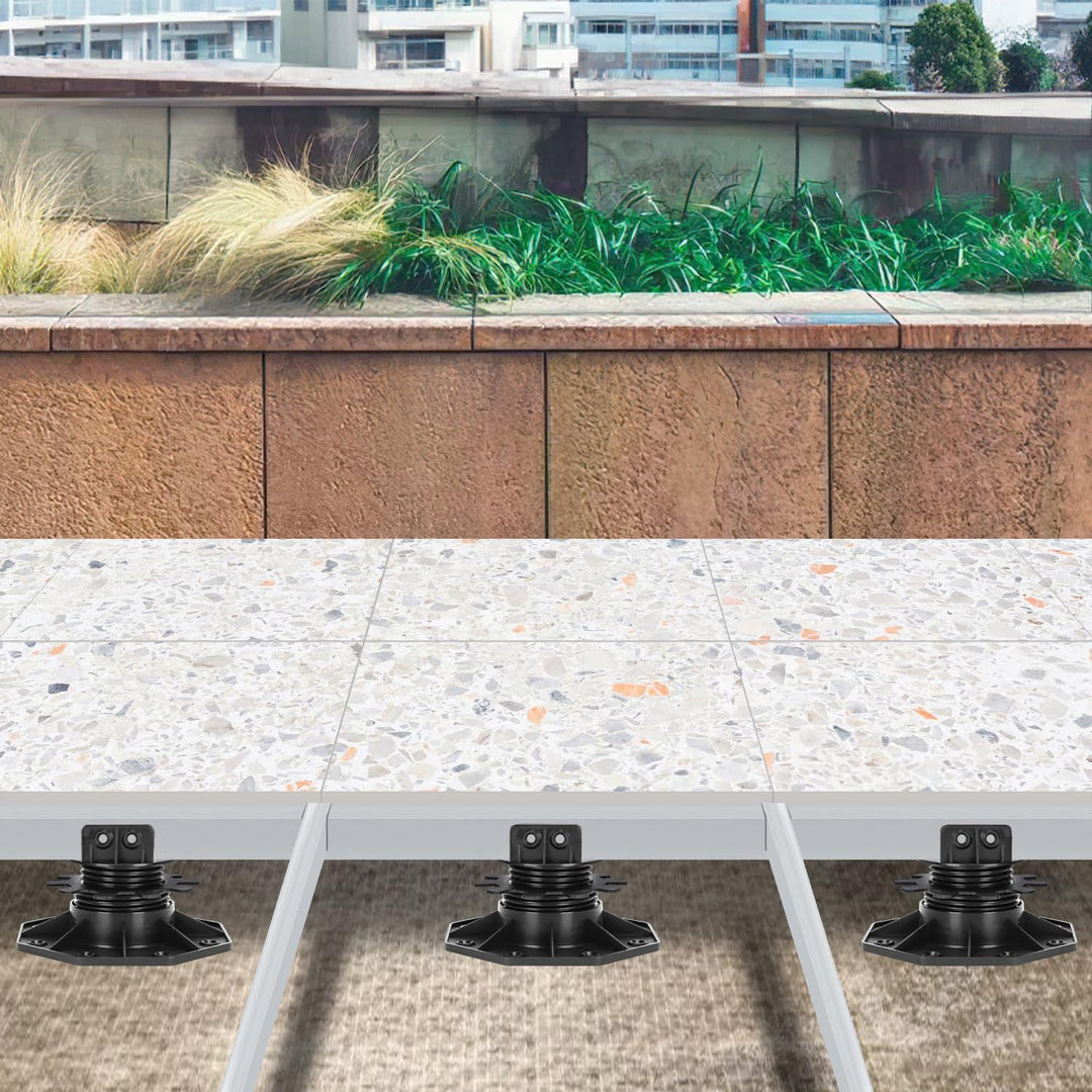 Ansobea 10 Stück Stelzlager höhenverstellbar I 30-60mm Terrassenlager I füsse verstellbar I Plattenl