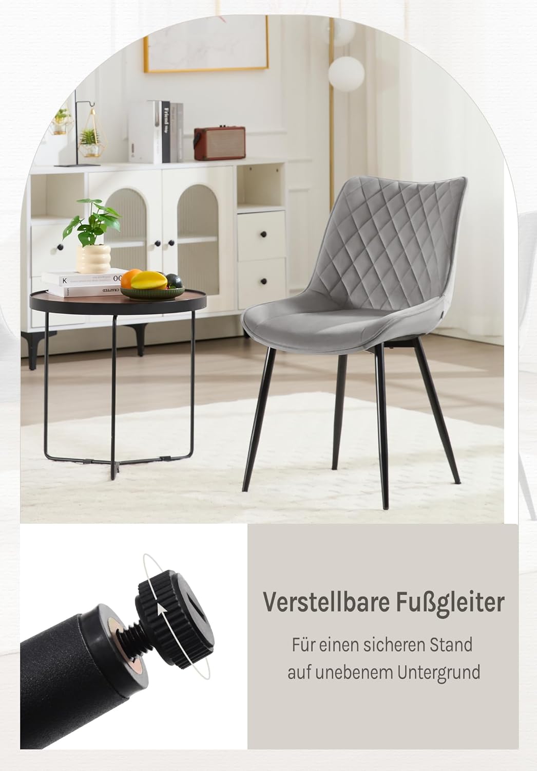 WOLTU 4 x Esszimmerstühle 4er Set Esszimmerstuhl Küchenstuhl Polsterstuhl Design Stuhl mit Rückenleh