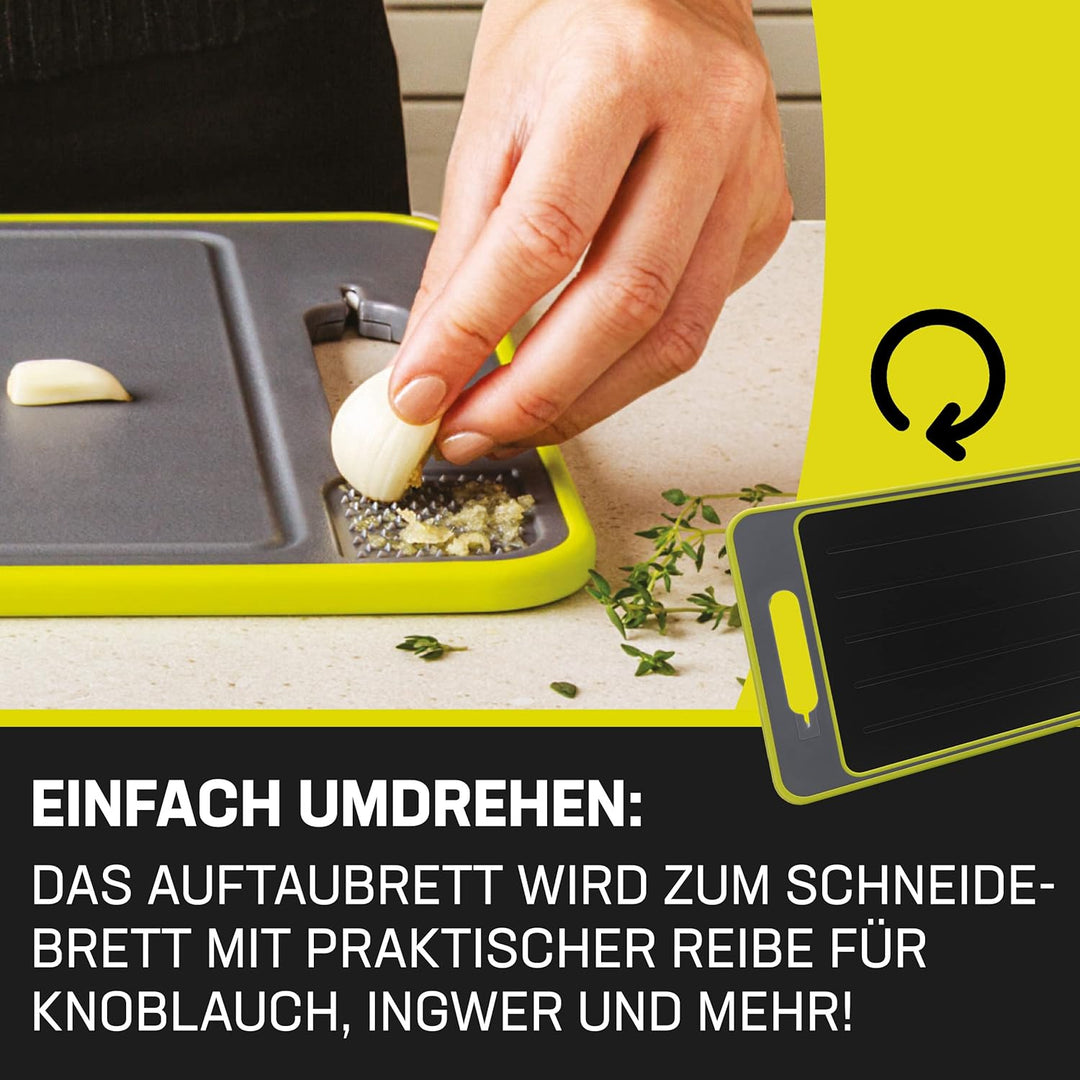 LIVINGTON FrostAway Schneidebrett mit Auftau-Funktion – 3X schneller auftauen, ohne Geschmacksverlus