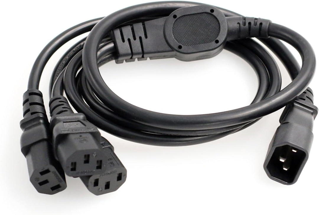 HangTon USV PDU Computer PC Stromverteilerkabel IEC320 C14 bis 3 x C13 10A 250V Verlängerungskabel (