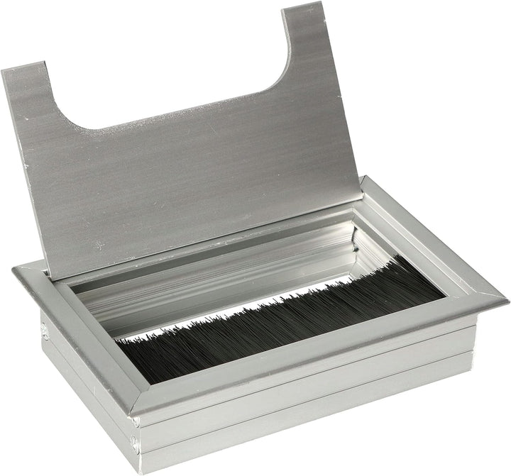 KOTARBAU® 2er Set Aluminium Kabeldurchführung 120x80 mm für Möbel Silber Kabeldose Kabeldurchlass Ec