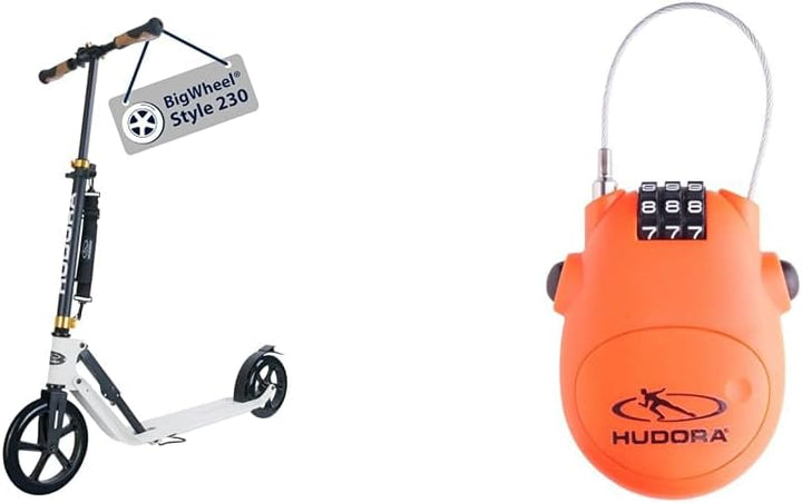 HUDORA BigWheel Style 230 Scooter - Stabiler Aluminium-Roller mit grosser Trittfläche - Höhenverstel