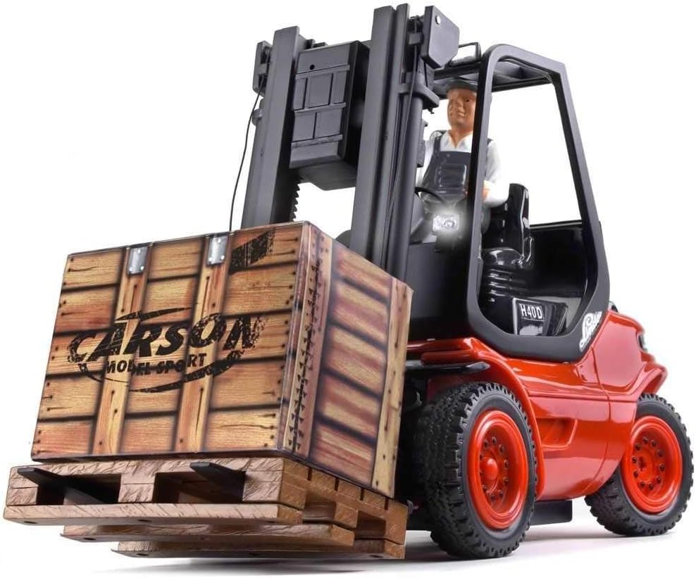 CARSON 500907093 - 1:14 Gabelstapler Linde 2.4G 100% RTR, Ferngesteuertes Fahrzeug, Nutzfahrzeug, Ma