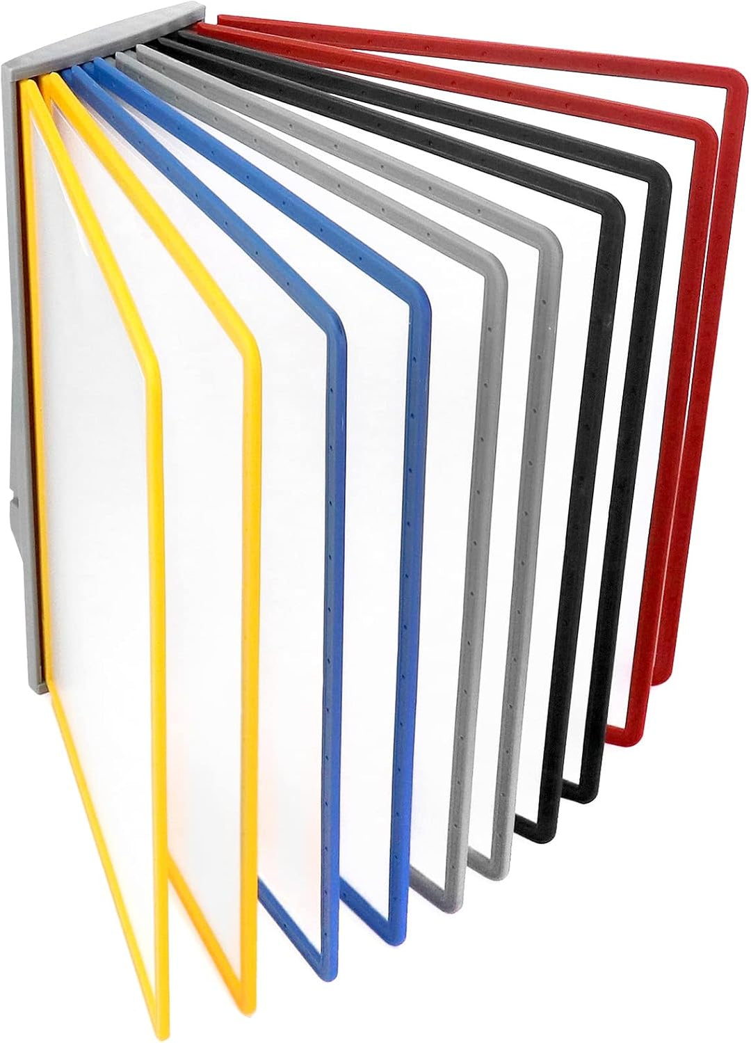 QWORK® Wand Sichttafelsystem - 10X Sichttafeln A4 - Mehrfarbig Dokumentenhalter für Messehallen, Res