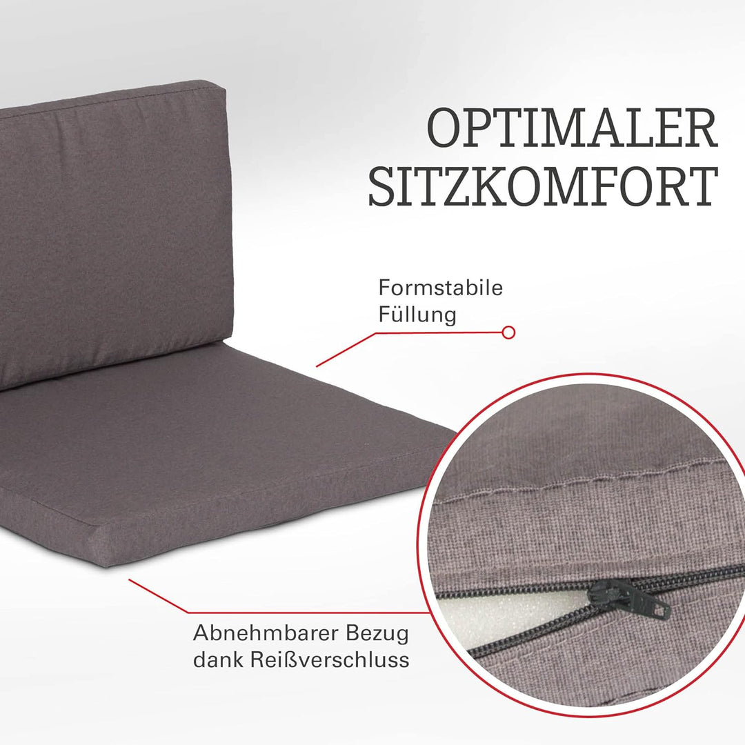 Beo Lounge Auflagen Set Monaco | 8 Outdoor Kissen wetterfest & wasserabweisend | Sitzpolster Rattanm