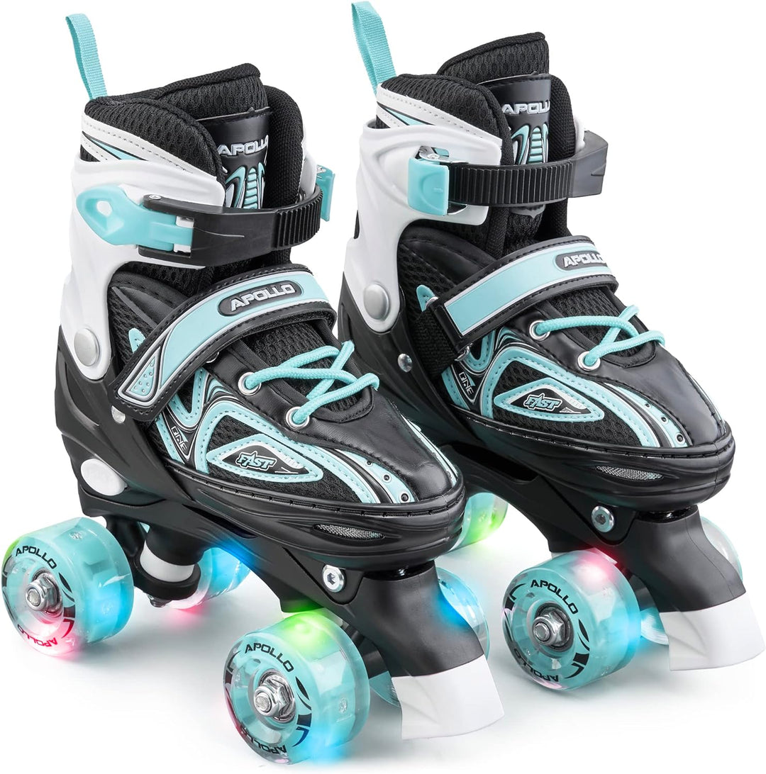 Apollo Super Quad X Pro | verstellbare Rollschuhe für Kinder | komfortable, grössenverstellbare LED
