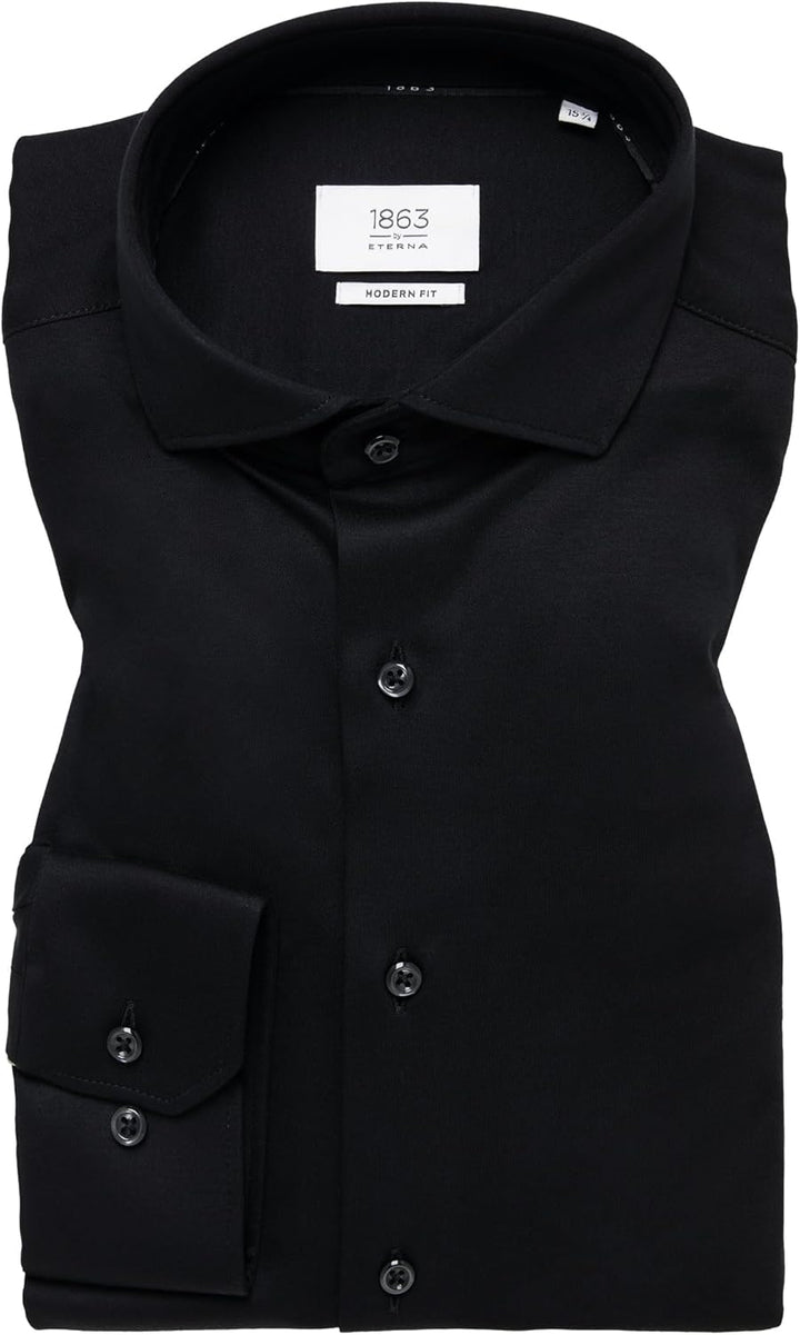 ETERNA Male Jersey Shirt MODERN FIT 39 Schwarz, 39 Schwarz
