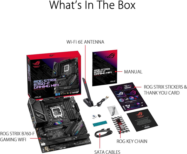 ASUS ROG STRIX B760-F GAMING WIFI Mainboard Sockel Intel LGA 1700 (Intel B760, ATX, DDR5 Speicher, P