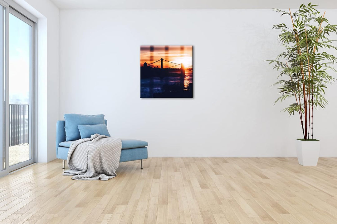 deyoli taumhafte Hängebrücke Format: 60x60 cm als Leinwandbild, Motiv fertig gerahmt auf Echtholzrah