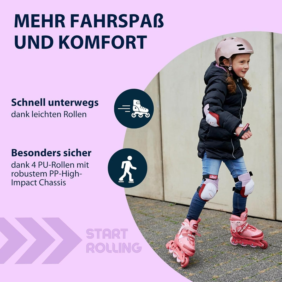 HUDORA Inliner Mia/Leon - Inliner für Kinder, Jugendliche und Erwachsene - Verschiedene Grössen - Ro