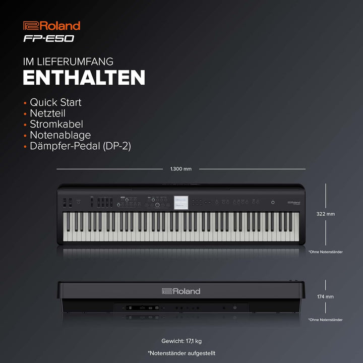 Roland FP-E50 Digital Piano | SuperNATURAL Piano & ZEN-Core Soundengine | 88 Tasten Hammermechanik-T