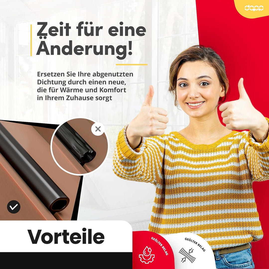 DQ-PP Fensterdichtung | Schwarz | 20 Meter | S-900 LB | PVC Fenster | Gummidichtug Dichtung Dichtban