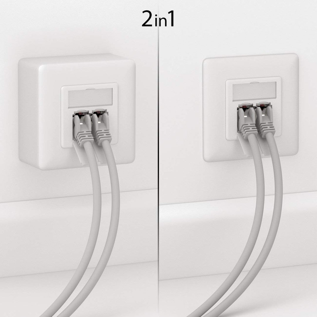 deleyCON 4x CAT 6a Universal Netzwerkdose - 2x RJ45 Port - Geschirmt - Aufputz oder Unterputz - 10 G