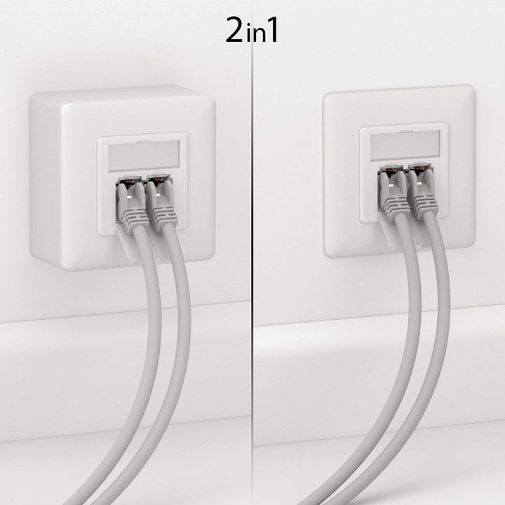 deleyCON 4x CAT 6a Universal Netzwerkdose - 2x RJ45 Port - Geschirmt - Aufputz oder Unterputz - 10 G
