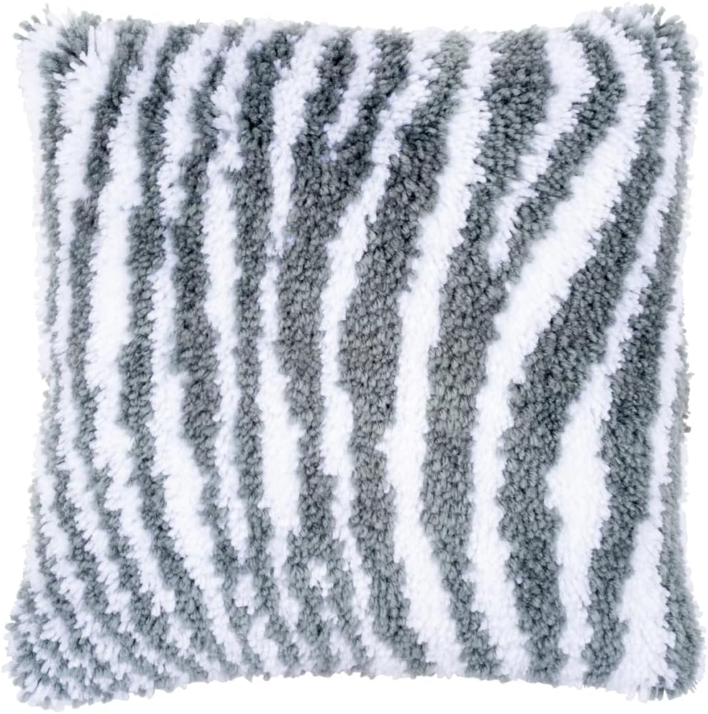 Vervaco PN-0172810 Zebra Look Knüpfpackung Kissen, Baumwolle, mehrfarbig, ca. 40 x 40 cm / 16" x 16"