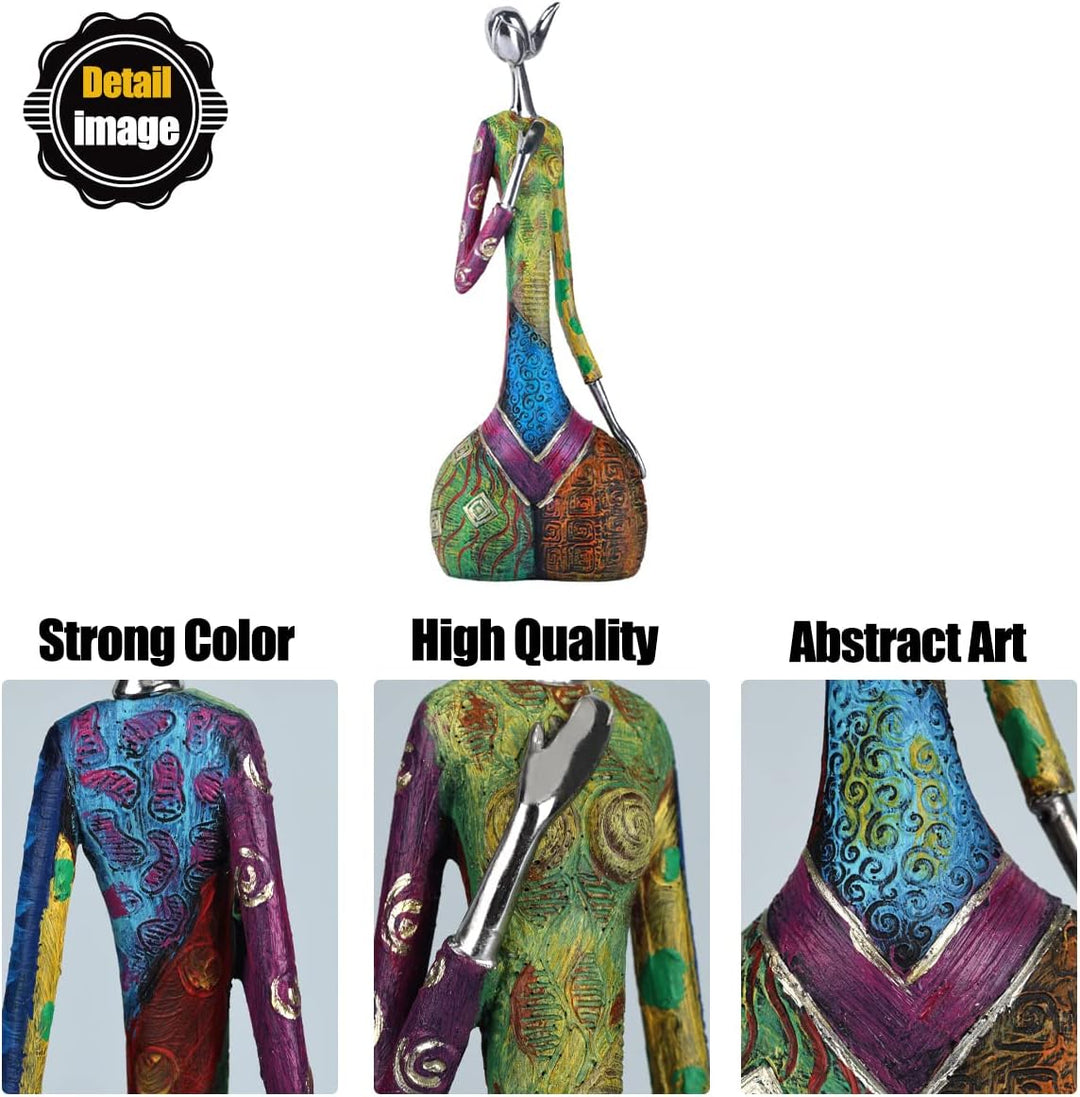 Statuen und Skulpturen Abstrakter Yoga-Kunst Frau, kreative Vollfarb-Ölgemälde-Kunst-Frauenstatue, M