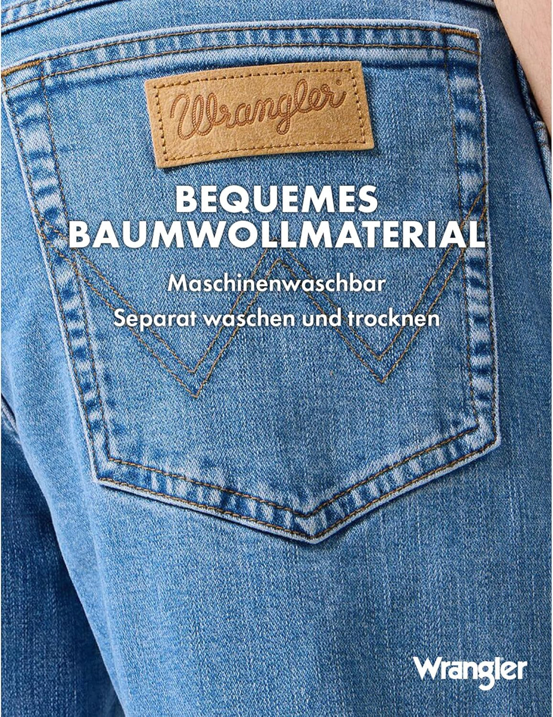 Wrangler Herren Jeans Texas - Regular Fit - Blau - Arm Strong W29-W50 Stretch 30W / 30L Good Shot, 3
