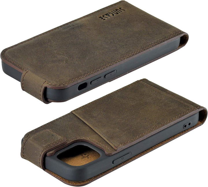 Suncase Original Flip-Style (Ultra-Slim) kompatibel mit iPhone 12 Mini (5.4") Hülle Ledertasche Tasc