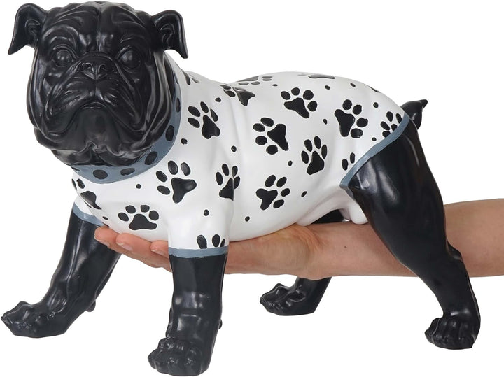 Mendler Deko Figur Bulldogge 24cm, Polyresin Skulptur Hund, In-/Outdoor, handbemalt mit Jäckchen