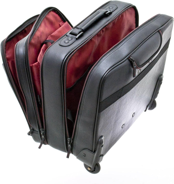 Bowatex Pilotenkoffer Trolley Aktenkoffer Akten Laptop Tasche 46 cm Schwarz