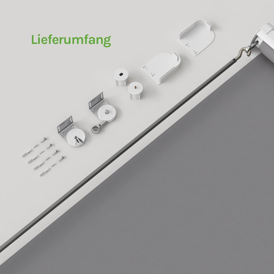 WOLTU Senkrechtmarkise Balkonmarkise Vertikalmarkise mit Handkurbel und Markisenkassette für Terrass