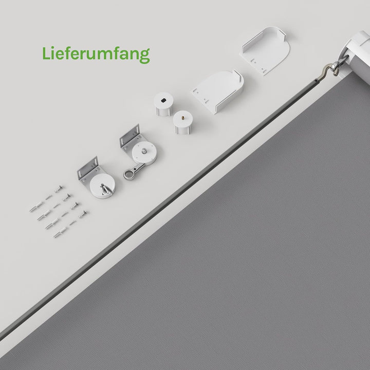 WOLTU Senkrechtmarkise Balkonmarkise Vertikalmarkise mit Handkurbel und Markisenkassette für Terrass