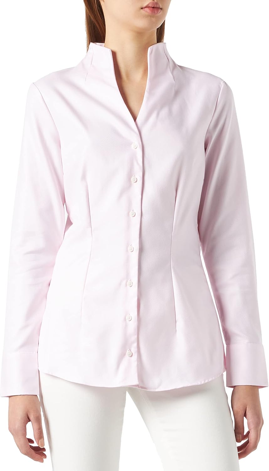 Seidensticker Damen Bluse - City Bluse - Bügelleicht - Kelchkragenbluse - Slim Fit - Langarm - 100%