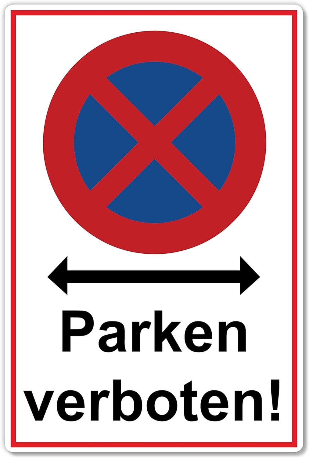 5 Stück Absolutes Halteverbot parken verboten Schild 20 x 30 cm aus stabiler PVC Hartschaumplatte 3m