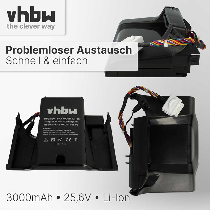 vhbw Akku kompatibel mit Robomow City MC-Serie, MC1000, MC1200, MC150, MC300, MC400, MC500, MC800 er