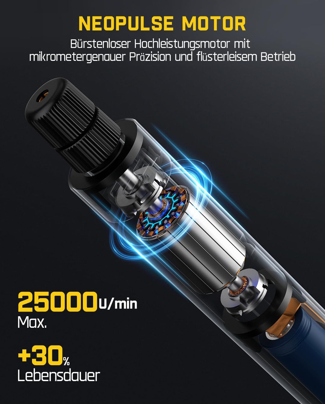 Fanttik F2 Master Mini Akku-Multifunktionswerkzeug, NeoPulse Motor, 5 Geschwindigkeiten, 25000 U/min