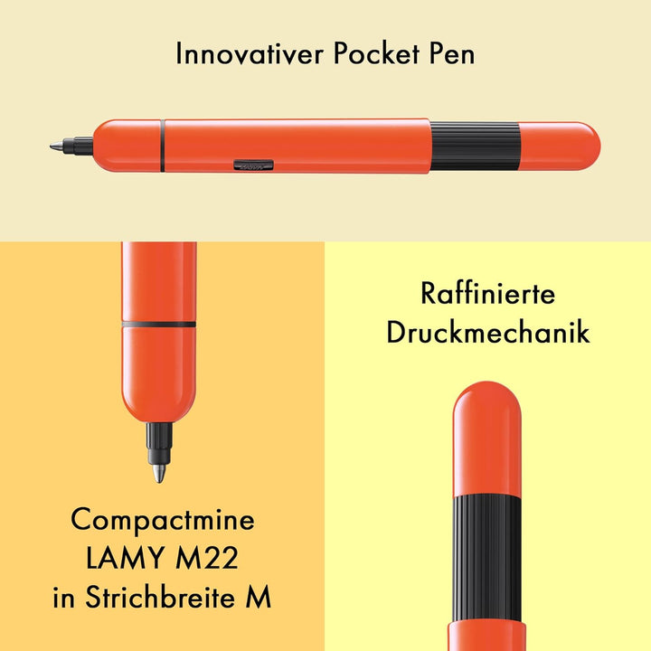 LAMY pico kleiner Taschen-Kugelschreiber 288 aus Metall im Lack-Finish in der Farbe laser-orange mit